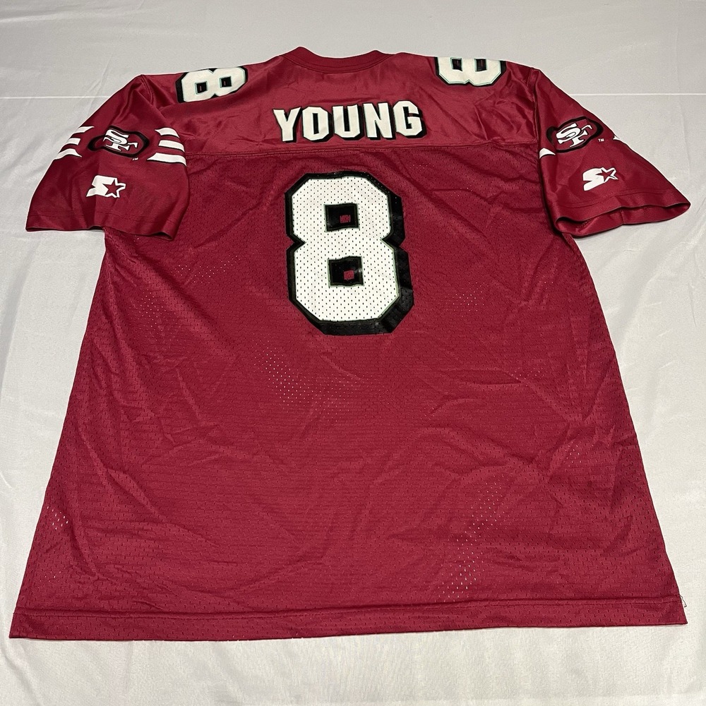 Vintage 90s Starter Steve Young #8 San Francisco 49ers Football Jersey Size L/XL